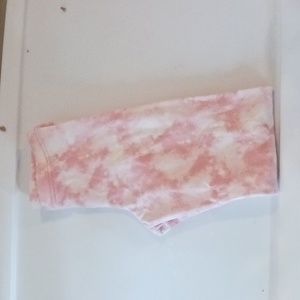 Girls white and pink patterned leggings